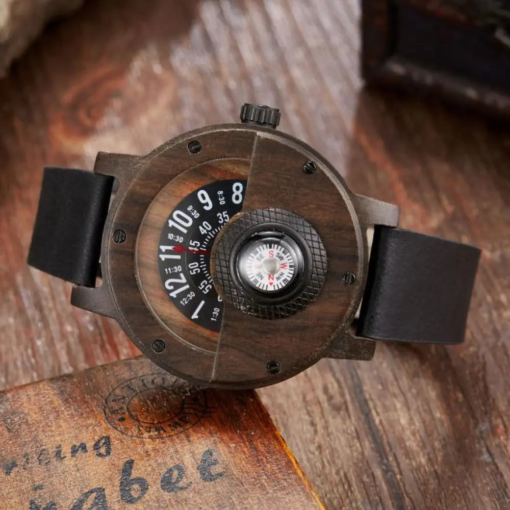 Compass Wooden Watch - Kilimanjaro fine craft -  