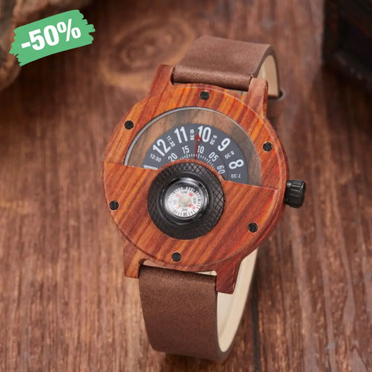 Compass Wooden Watch - Kilimanjaro fine craft - man's watch 