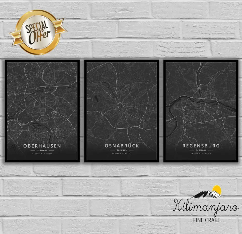 German City Decoration Poster - Kilimanjaro fine craft - City poster 