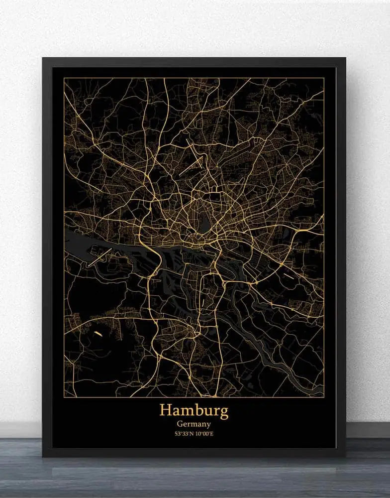 Germany City Map Canvas - Kilimanjaro fine craft -  