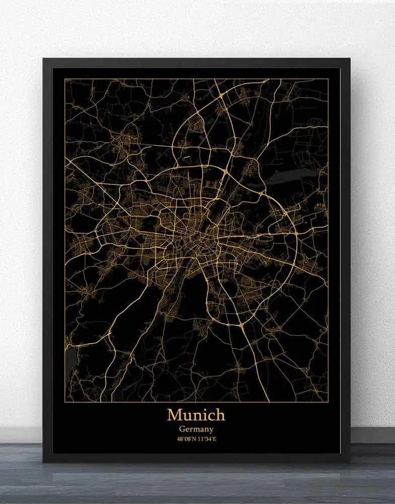 Germany City Map Canvas - Kilimanjaro fine craft -  