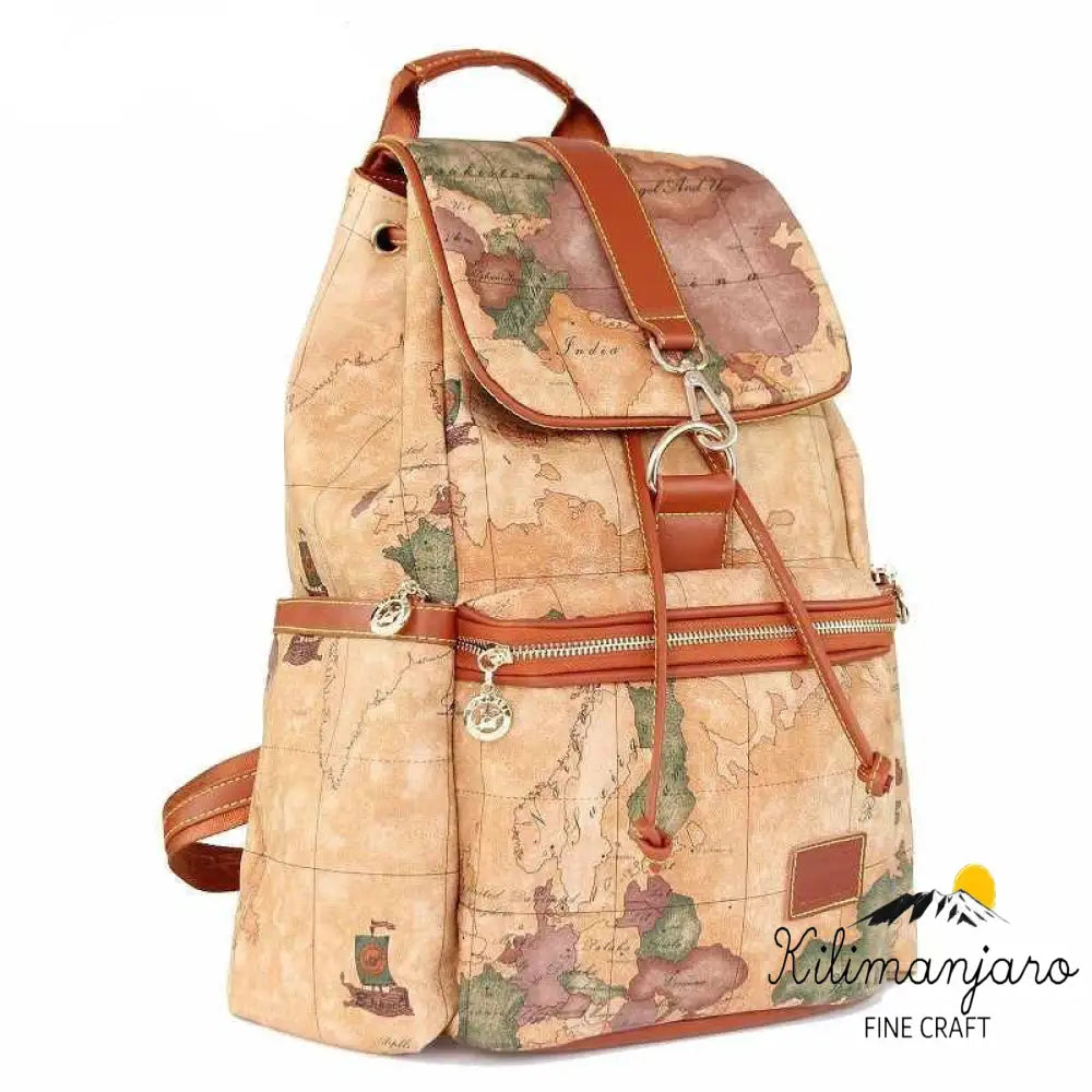 Retro Wild Map Backpack - Bangel - Kilimanjaro fine craft - Backpack 