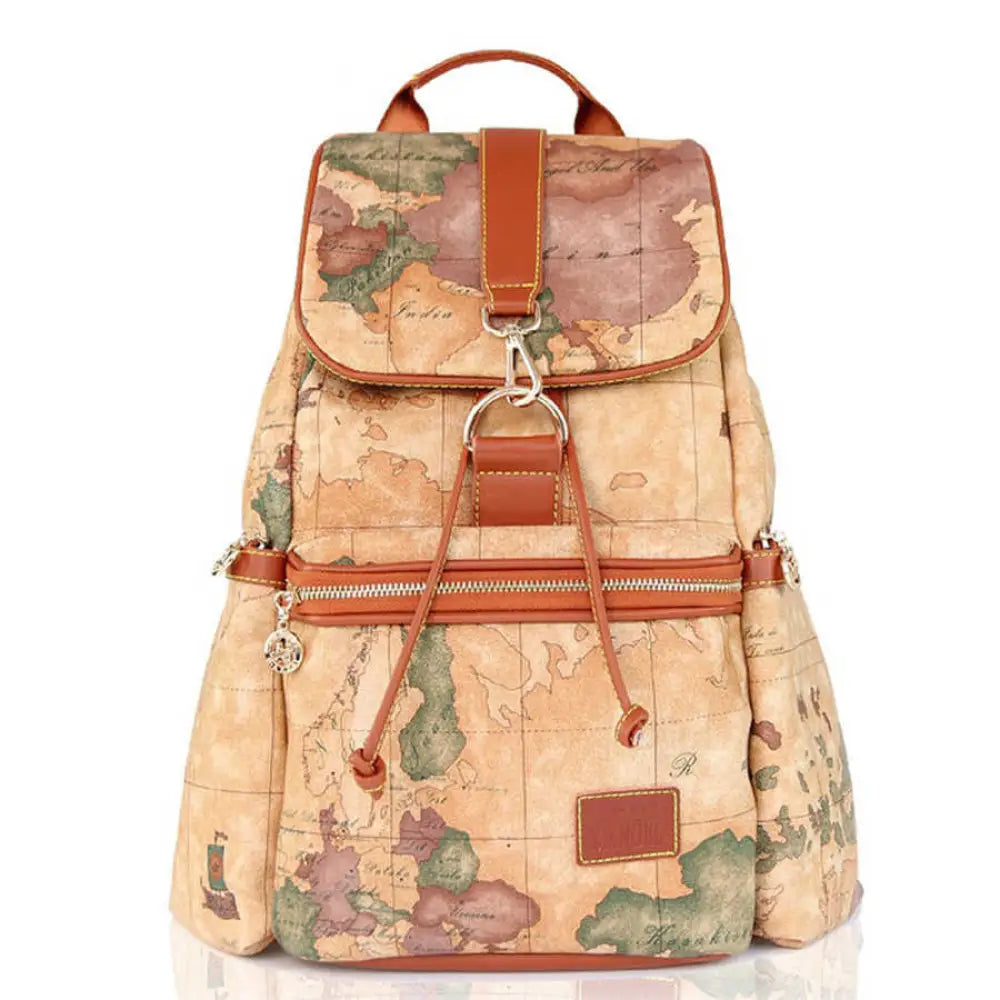 Retro Wild Map Backpack - Bangel - Kilimanjaro fine craft -  