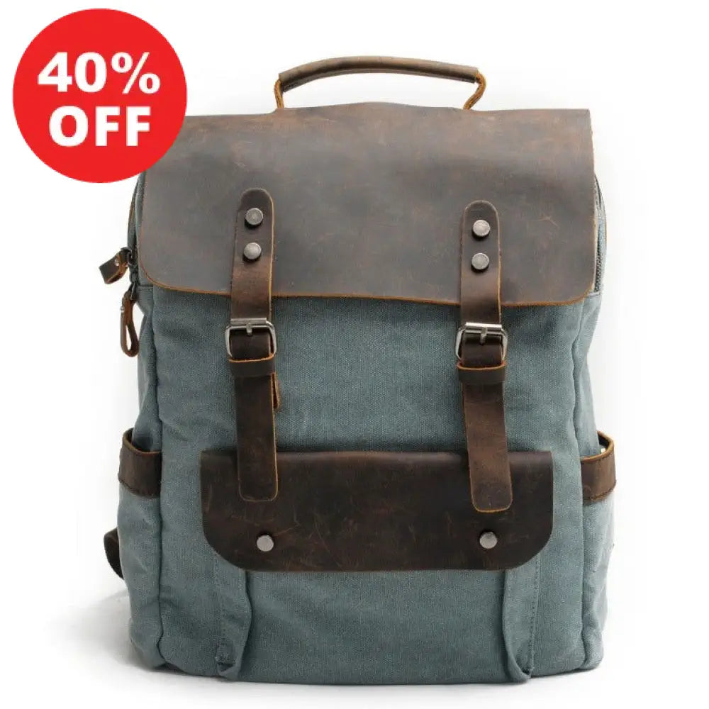 Vintage Canvas Backpack - Blue NIle - Kilimanjaro fine craft - Backpack 